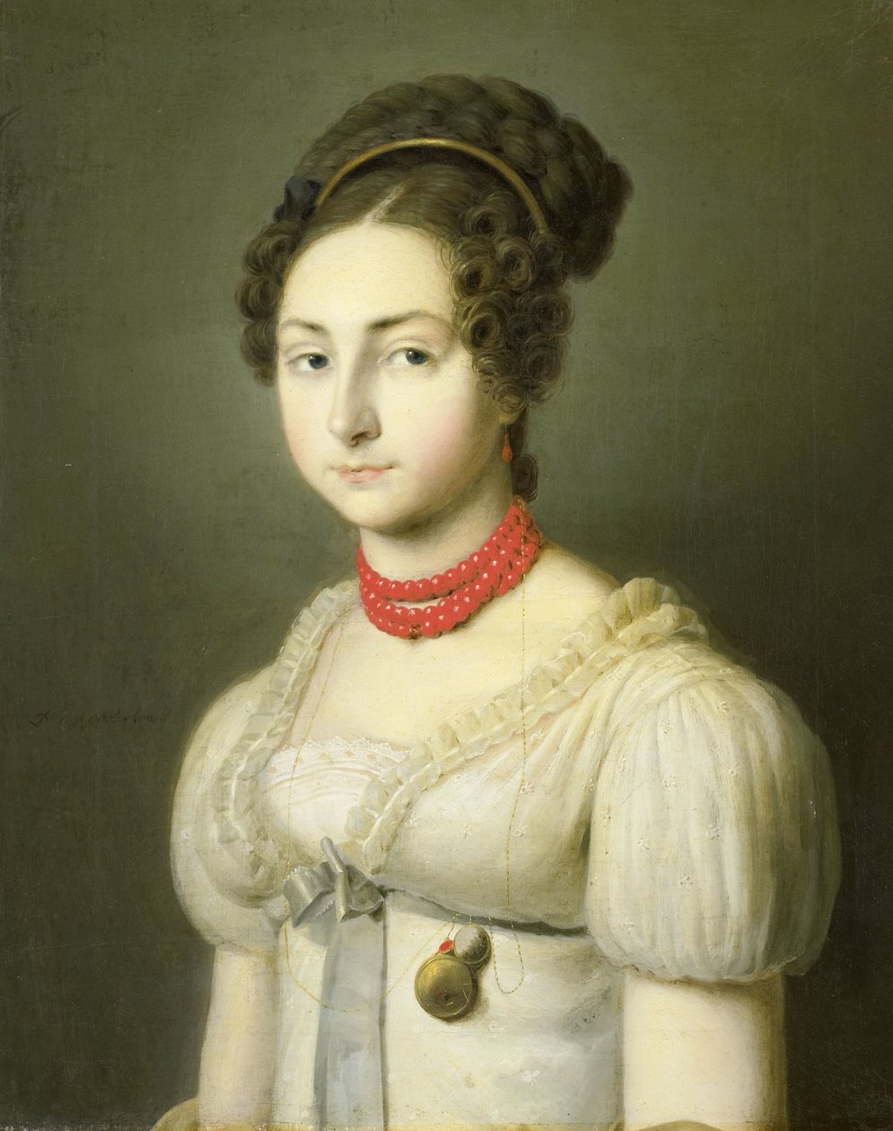 Portræt af Jacoba van Wessem, kone til Lord Stumphius, borgmester i Beverwijk af Dirk van Oosterhoudt