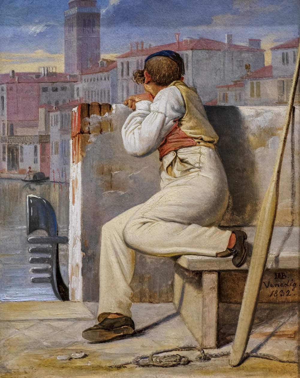 En gondolier, Venedig af Ditlev Conrad Blunck