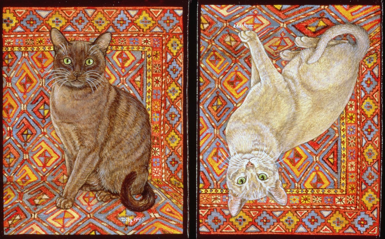 Burmesisk tæppe-patch, 1997 (akryl på panel) af Ditz