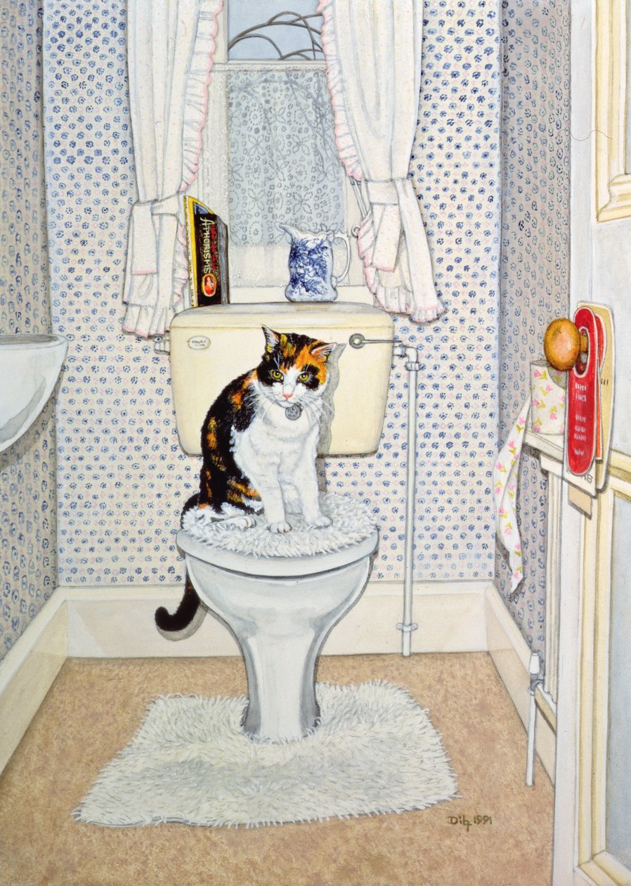 Cat on the Loo, 1991 af Ditz