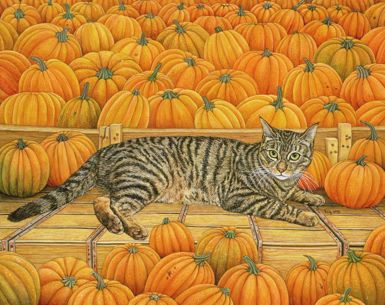 The Pumpkin-Cat, 1995 (akryl på panel) af Ditz