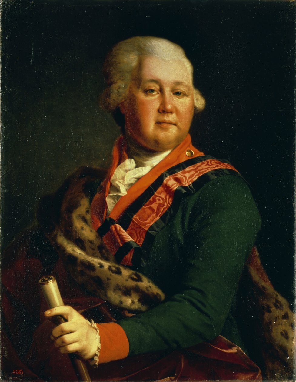 Portræt af grev Valentin Platonovich Ivanovich Musin-Pushkin 1735-1804, slutningen af ​​1780
