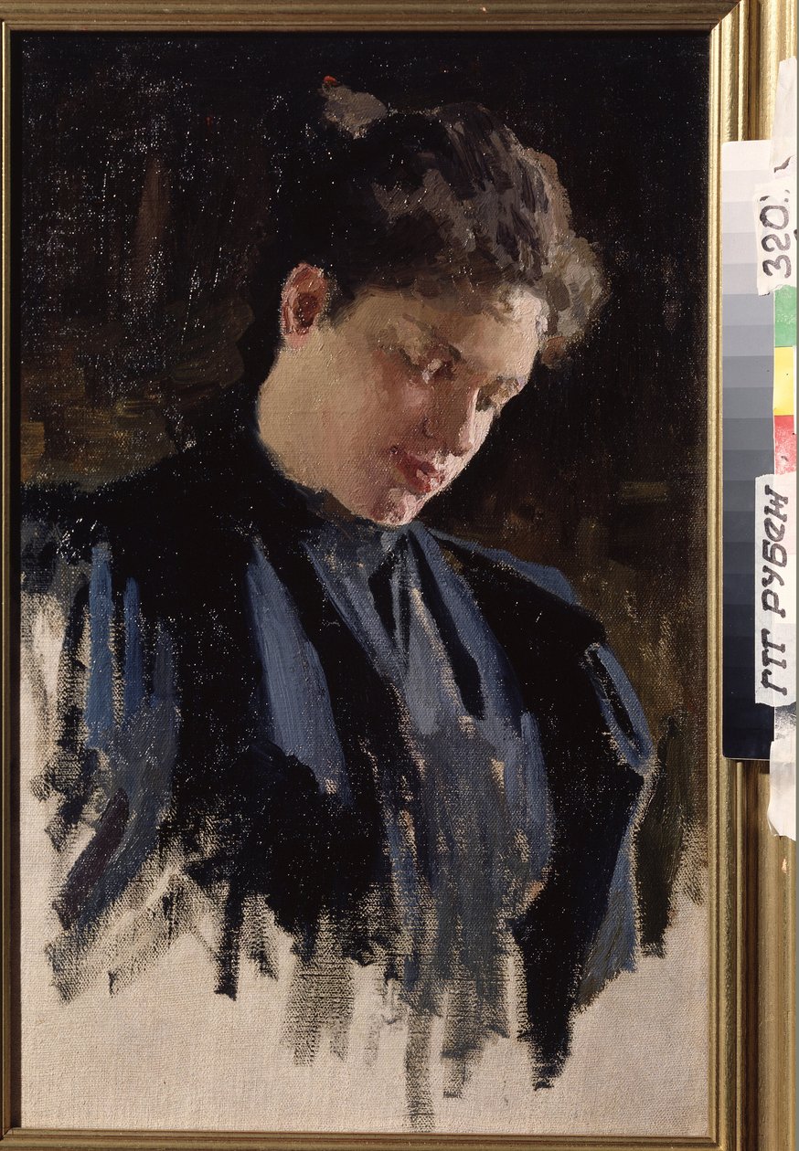 Portræt af kunstneren Olga Ludvigovna Della-Vos-Kardovskaya (Della Vos Kardovskaya) (Della Vos Kardovskaja) (Della-Vos-Kardovskaja) (1875-1952). (Portræt af kunstneren O. Della Vos Kardovskaya). Peinture af Dmitri Nikolayevich Kardovsky (Kardovski) (1866- af Dmitri Nikolayevich Kardovsky