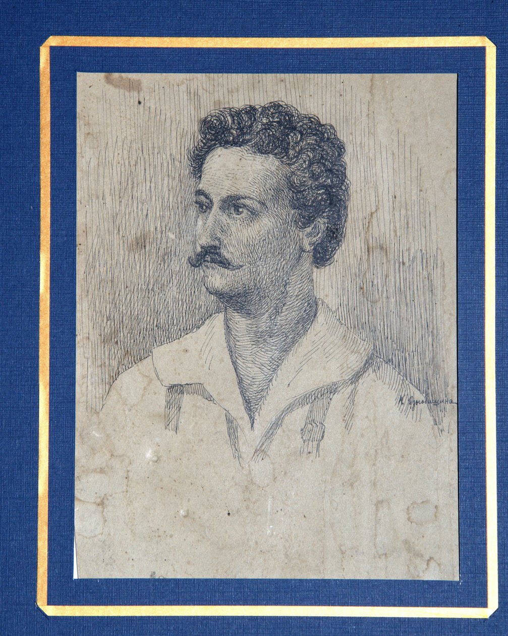 Portræt af Decembrist Sergey Krivtsov 1802-1864 af Dmitri Petrovich Oznobishin