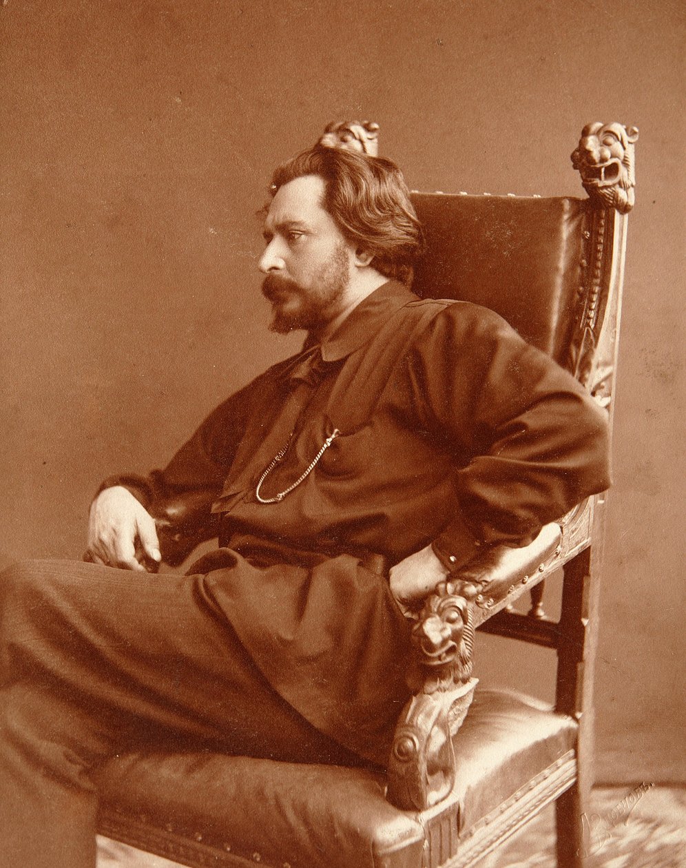 Portræt af forfatteren Leonid Nikolaievich Andreyev (Leonid Andreiev) (1871-1919). Silver Gelatine Photography af Dmitri Spiridonovich Zdobnov (slutningen af det 19. århundrede) af Dmitri Spiridonovich Zdobnov