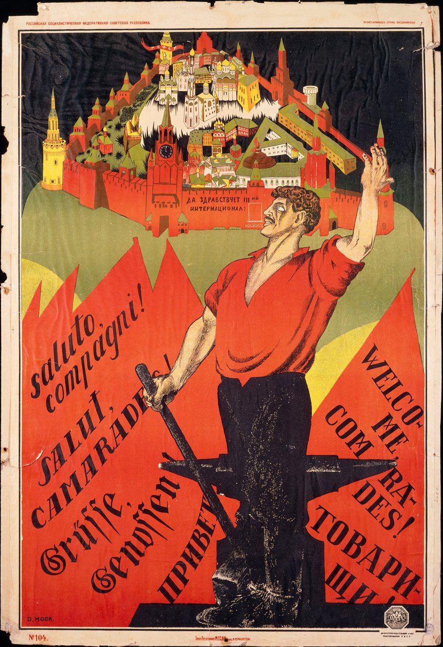 Oktoberrevolutionen, velkommen kammerater! Appel til de revolutionære arbejdere i udlandet af Dmitry (1883 1946) Moor