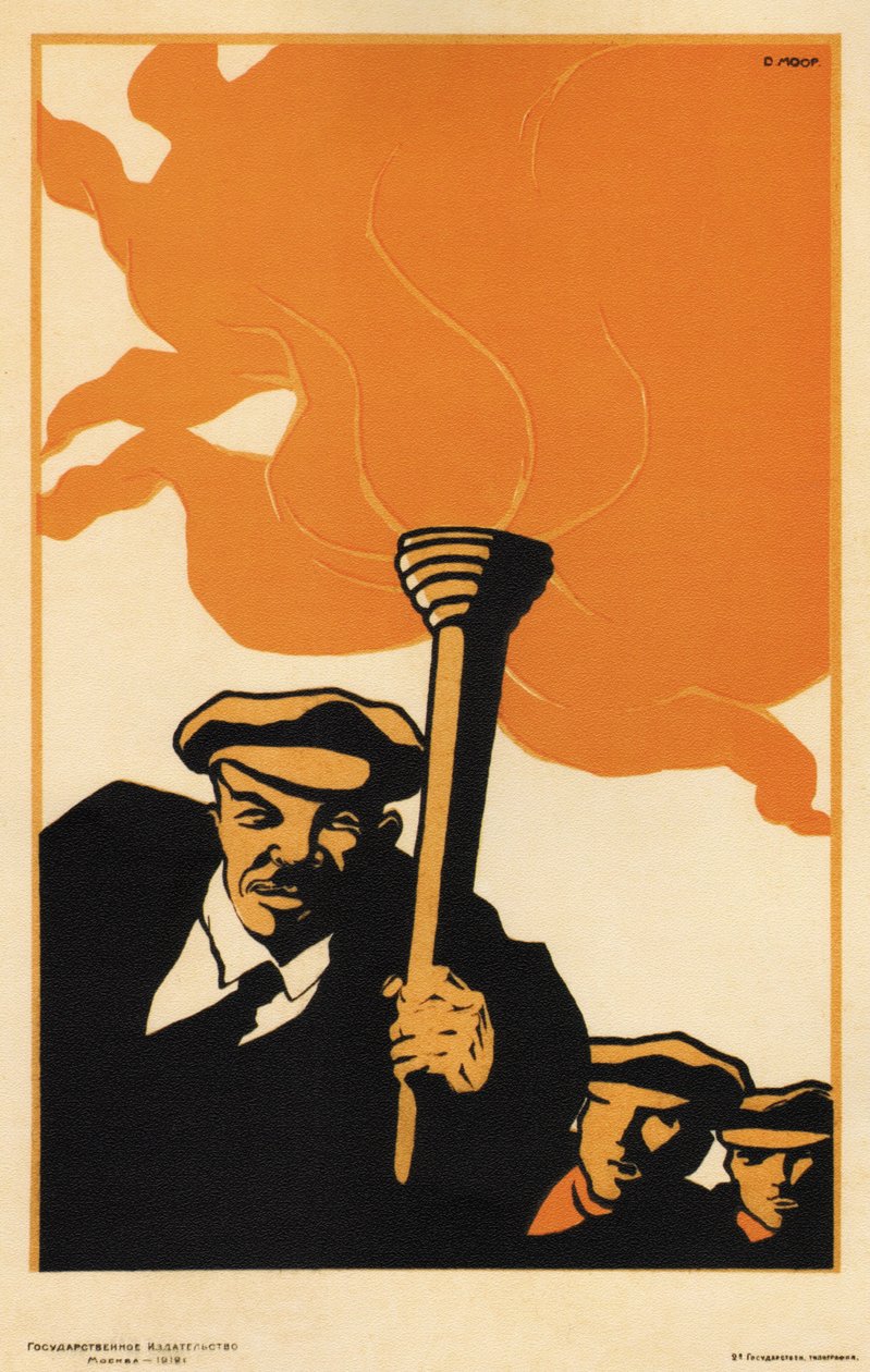 Lenin - Moor, Dmitri Stachievich (1883-1946) - 1919 - Farvelitografi - 38x25 - Russisk Statsbibliotek, Moskva af Dmitry  Moor