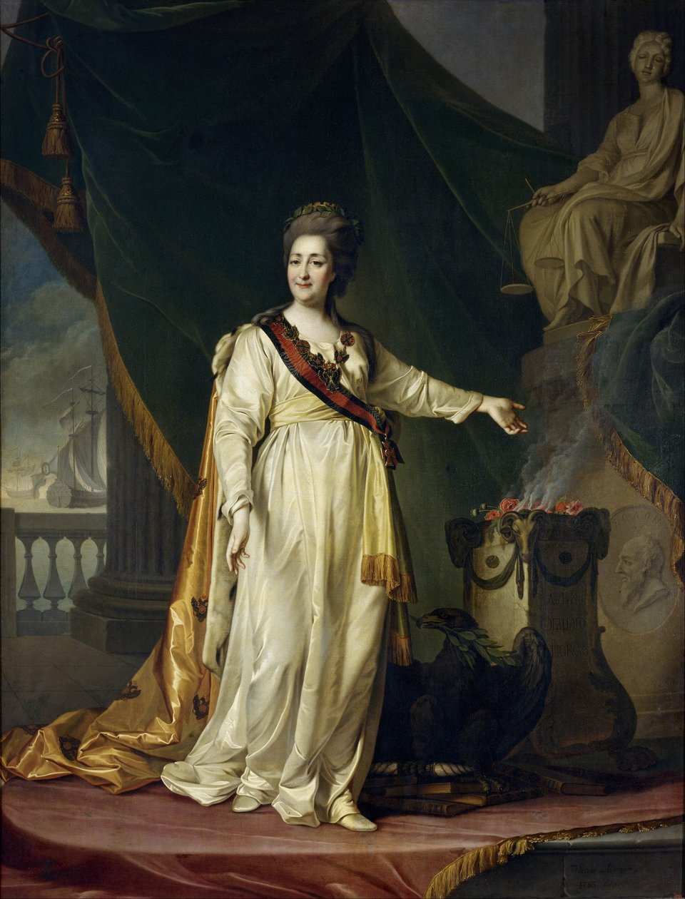 Katarina II er lovgiver i templet for retfærdighedens gudinde af Dmitry Levitzky