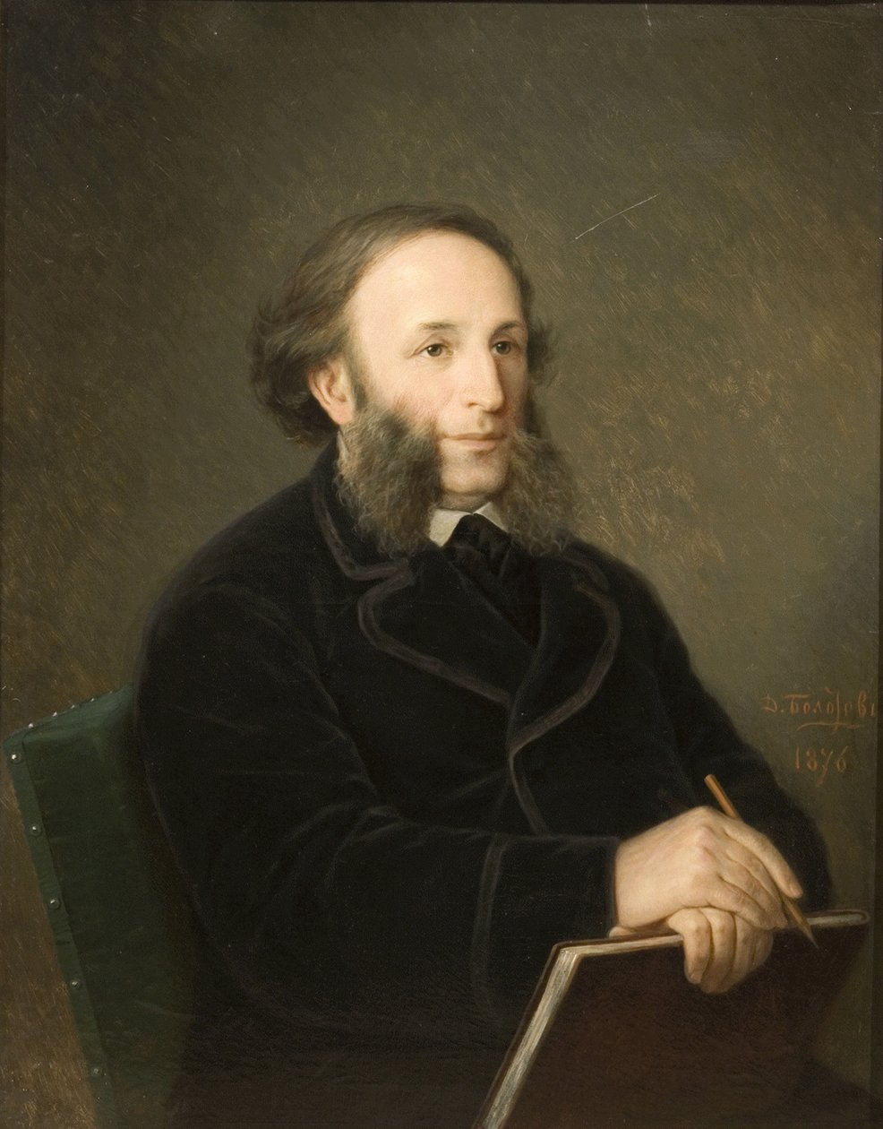 Portræt af kunstneren Ivan Aivazovsky 1817-1900, 1879 af Dmitry Mikhaylovich Bolotov