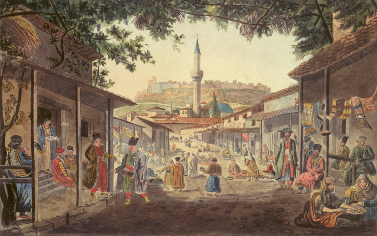 Basaren i Athen af Edward Dodwell