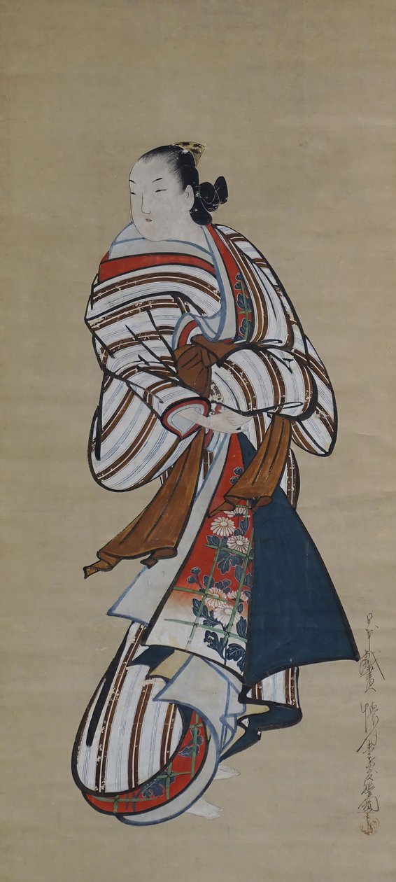 Stående kurtisane kigger hende over skulderen, ca. 1715. af Dohan Kaigetsudo