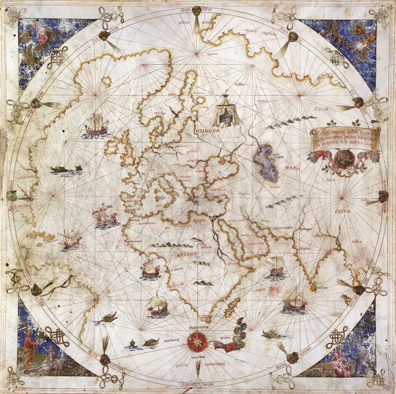 Portolan-kort over verden, 1519 af Dolfin Bonaldo