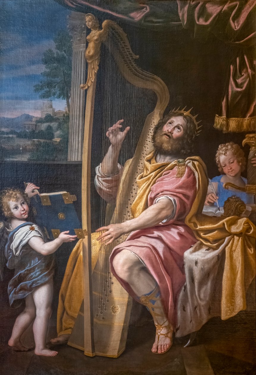 Kong David spiller på harpe, Domenico Zampieri, kendt som Dominiquin af Domenichino
