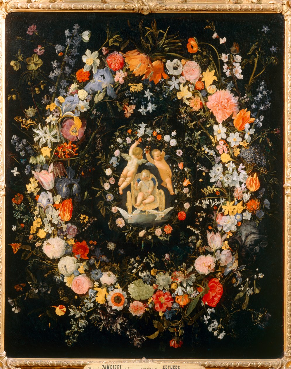 Kærlighedens triumf med blomsteromkransning ... af Domenichino (1581 1641)