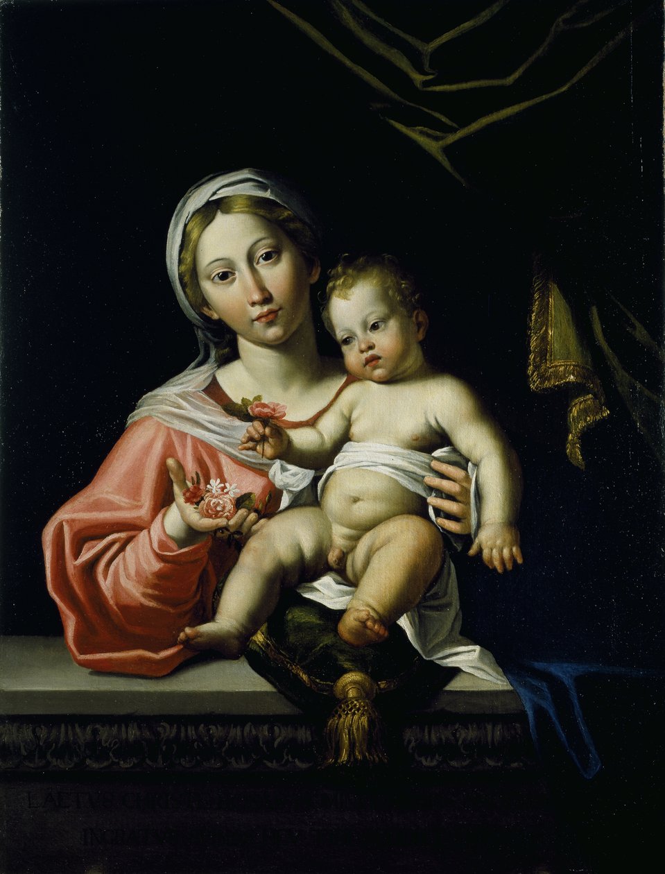 Madonna della Rosa, før 1627 (olie på lærred) af Domenichino