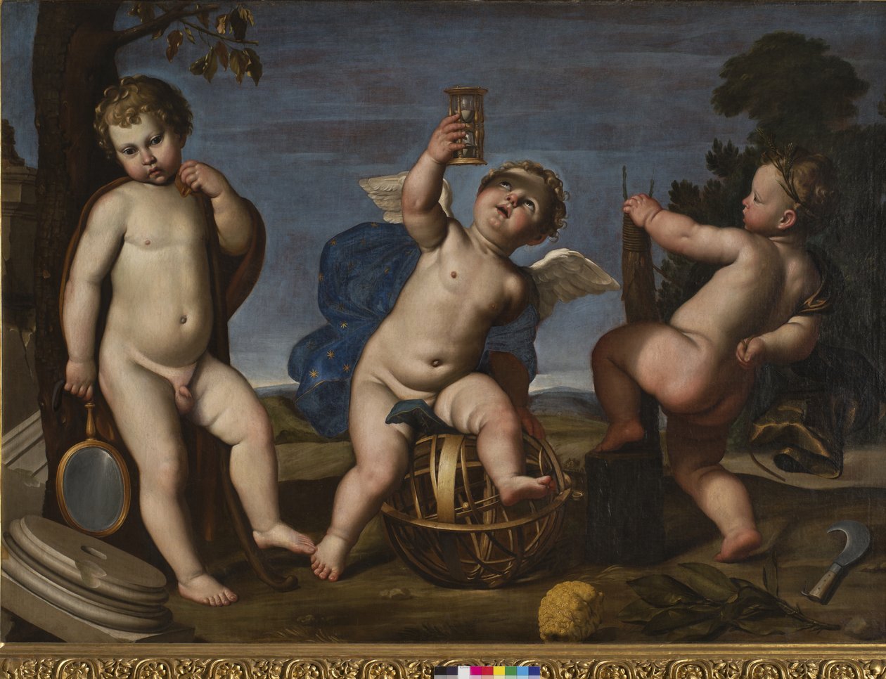 Allegori om landbrug, astronomi og arkitektur, 1620-25 af Domenichino