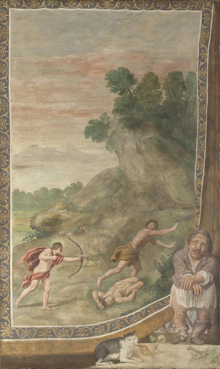 Apollo dræber kyklopen fresco fra Villa Aldobrandini, 1617-1618 af Domenichino