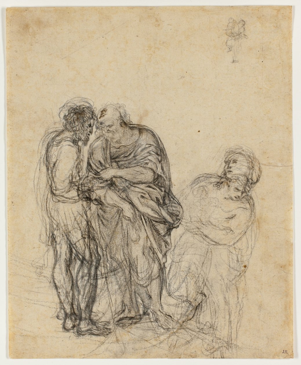 Studie af en gammel mand, en yngre mand og en kvinde af Domenichino