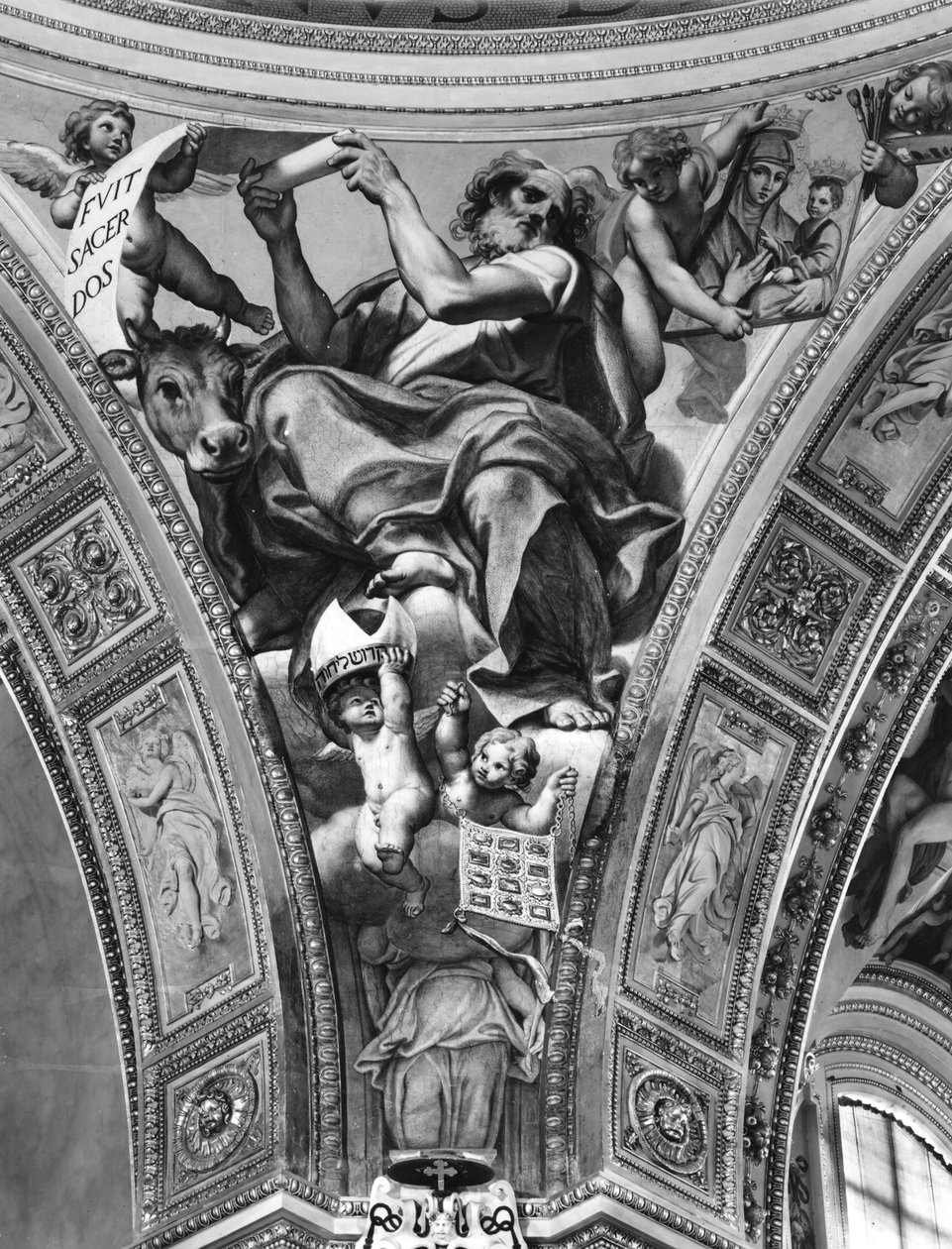 St. Luke, pendentiv fra kuppelen, 1623 af Domenichino