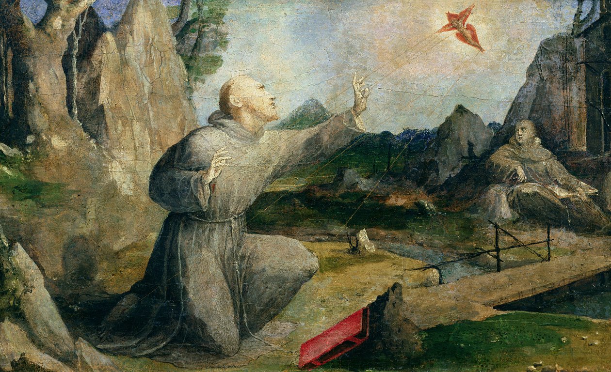 Den hellige Frans af Assisi, der modtager stigmata, 1537 af Domenico di Pace Beccafumi  