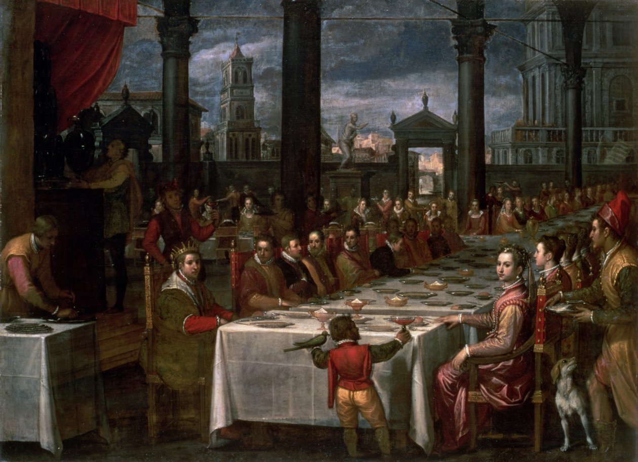Bryllupsbanket for storhertug Ferdinand I af Toscana (1549-1600), 1590 af Domenico Cresti