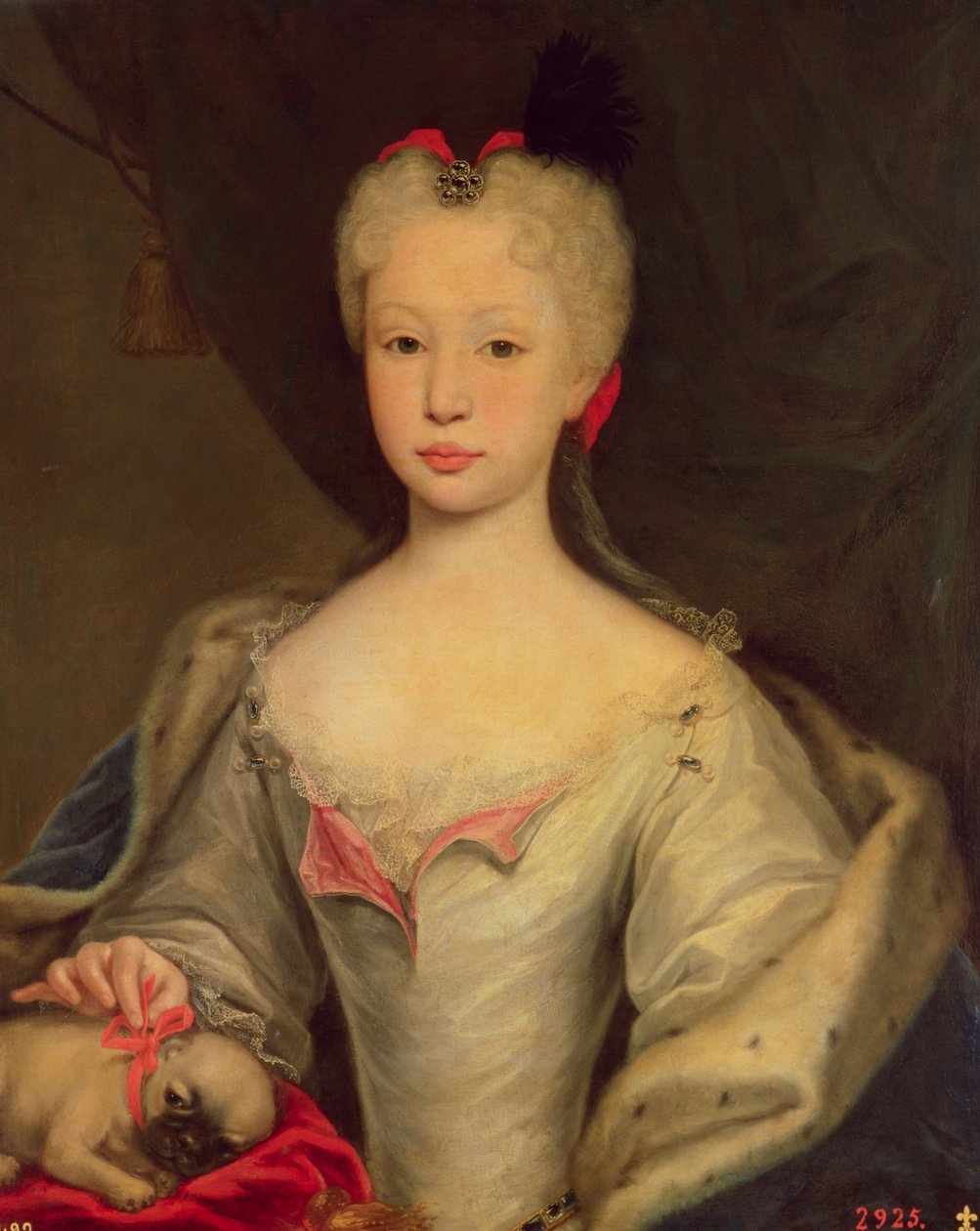 Maria Barbara de Braganza (d.1758) dronning af Spanien (olie) af Domenico Dupra