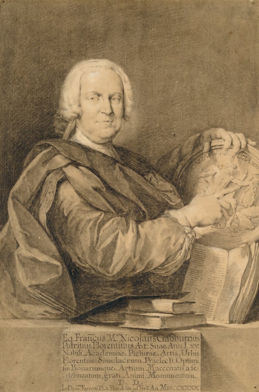 Portræt af Cavaliere Francesco Maria Niccolò Gabburri af Giovanni Domenico Ferretti
