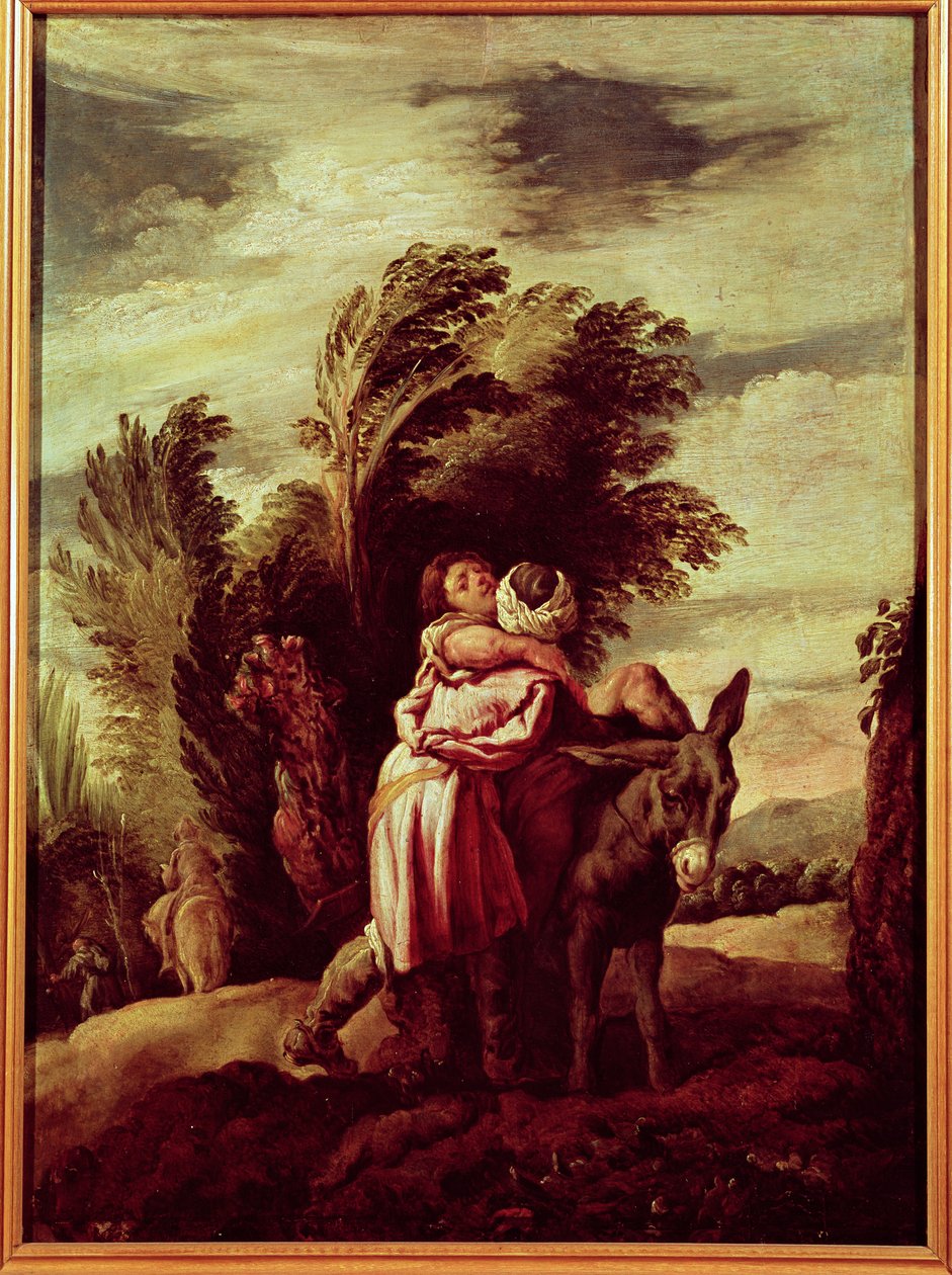 Lignelsen om den barmhjertige samaritaner af Domenico Fetti or Feti