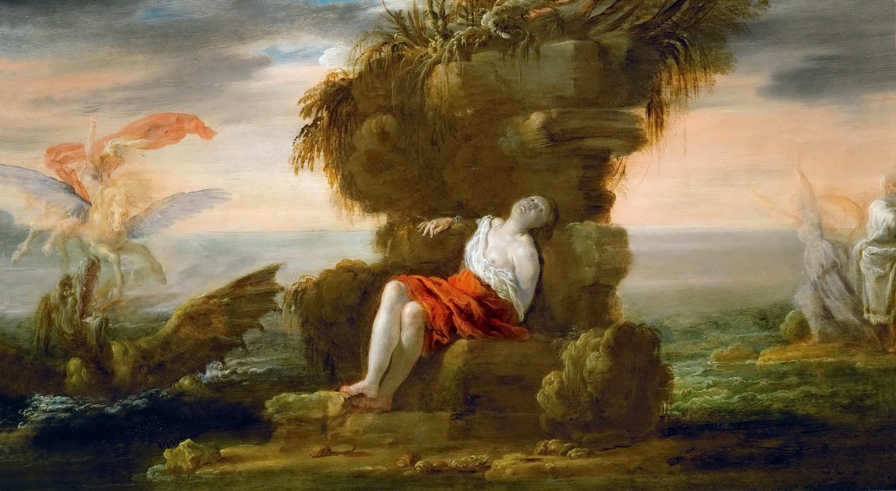 Perseus frigør Andromeda af Domenico Fetti or Feti