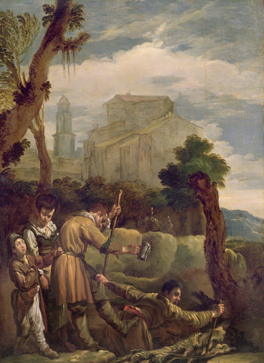 Den blinde fører den blinde, 1621-22 (panel) af Domenico Fetti or Feti