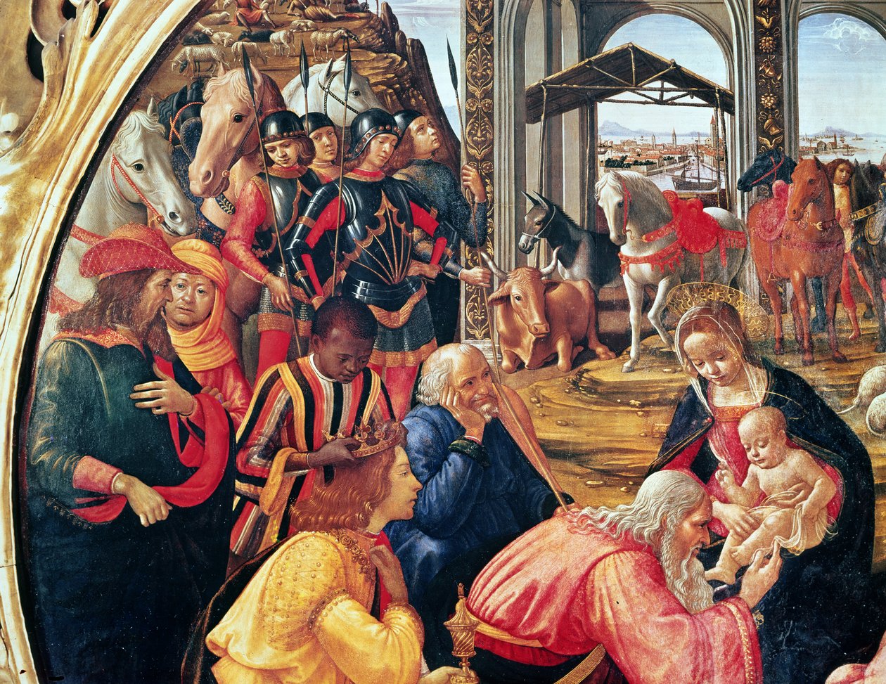Tilbedelse af Magi, detalje, 1487 af Domenico Ghirlandaio
