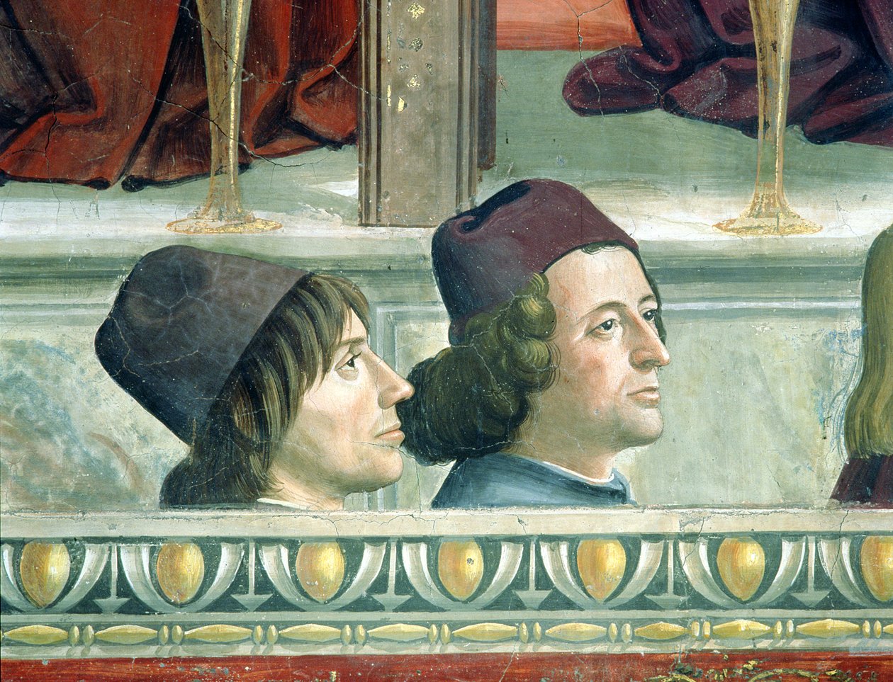 Portrætter af Matteo Franco og Luigi Pulci (1432-84) fra cyklusen af Frans