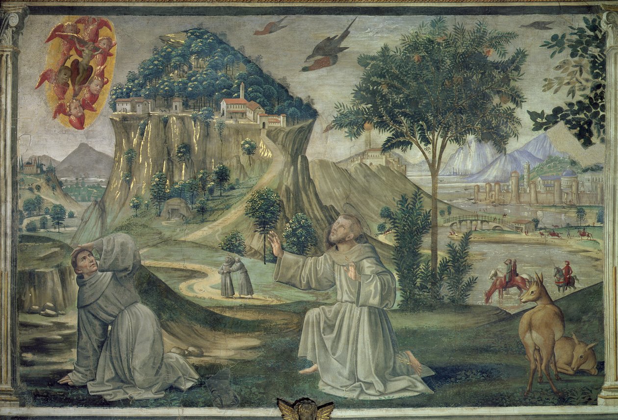 Den hellige Frans modtager stigmata, scene fra en cyklus af den hellige Frans af Assisi