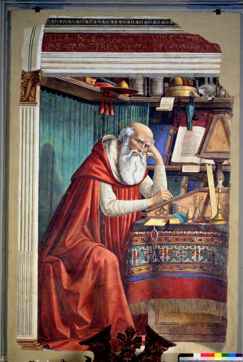 St. Hieronymus i hans studie, 1480 (se 44344 for detaljer) af Domenico Ghirlandaio