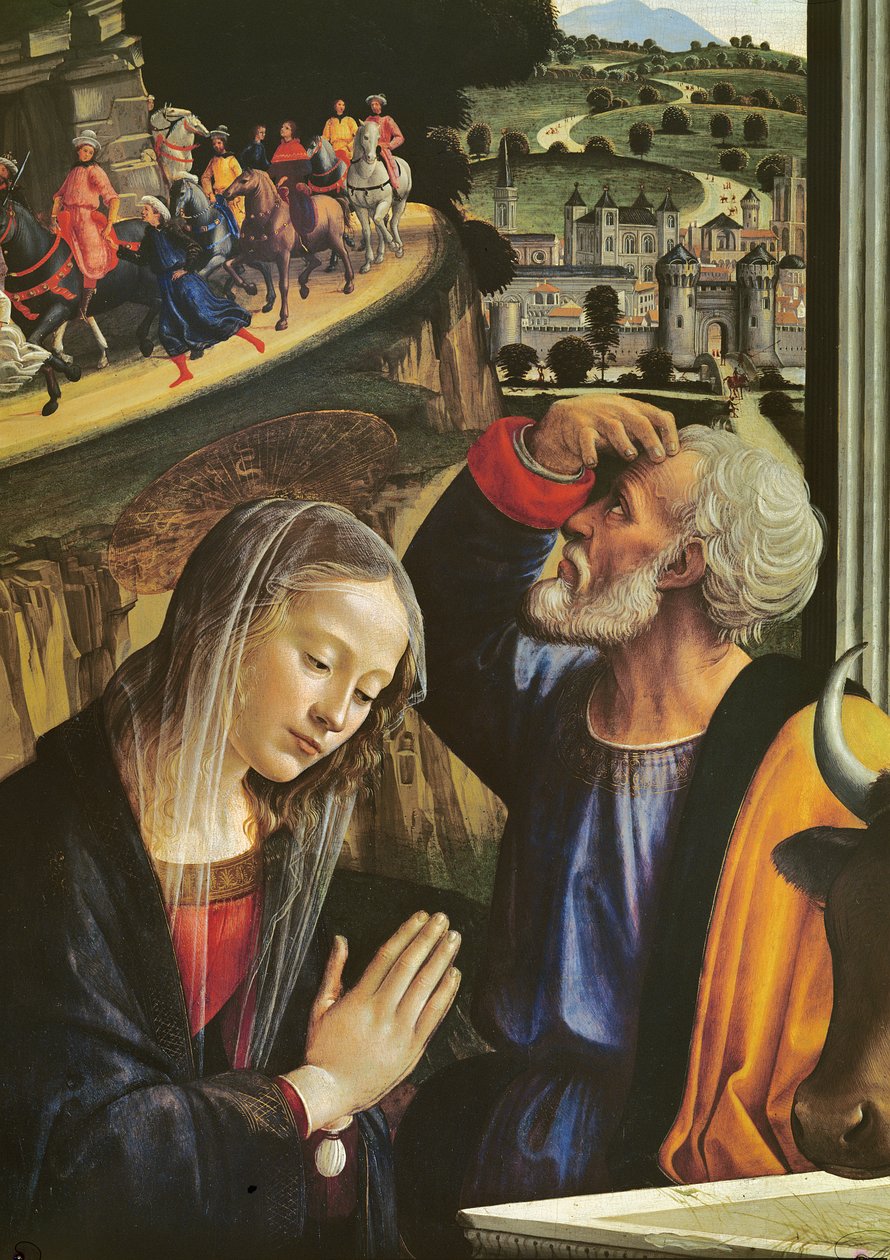 Kristi fødsel (detalje af altertavle) af Domenico Ghirlandaio