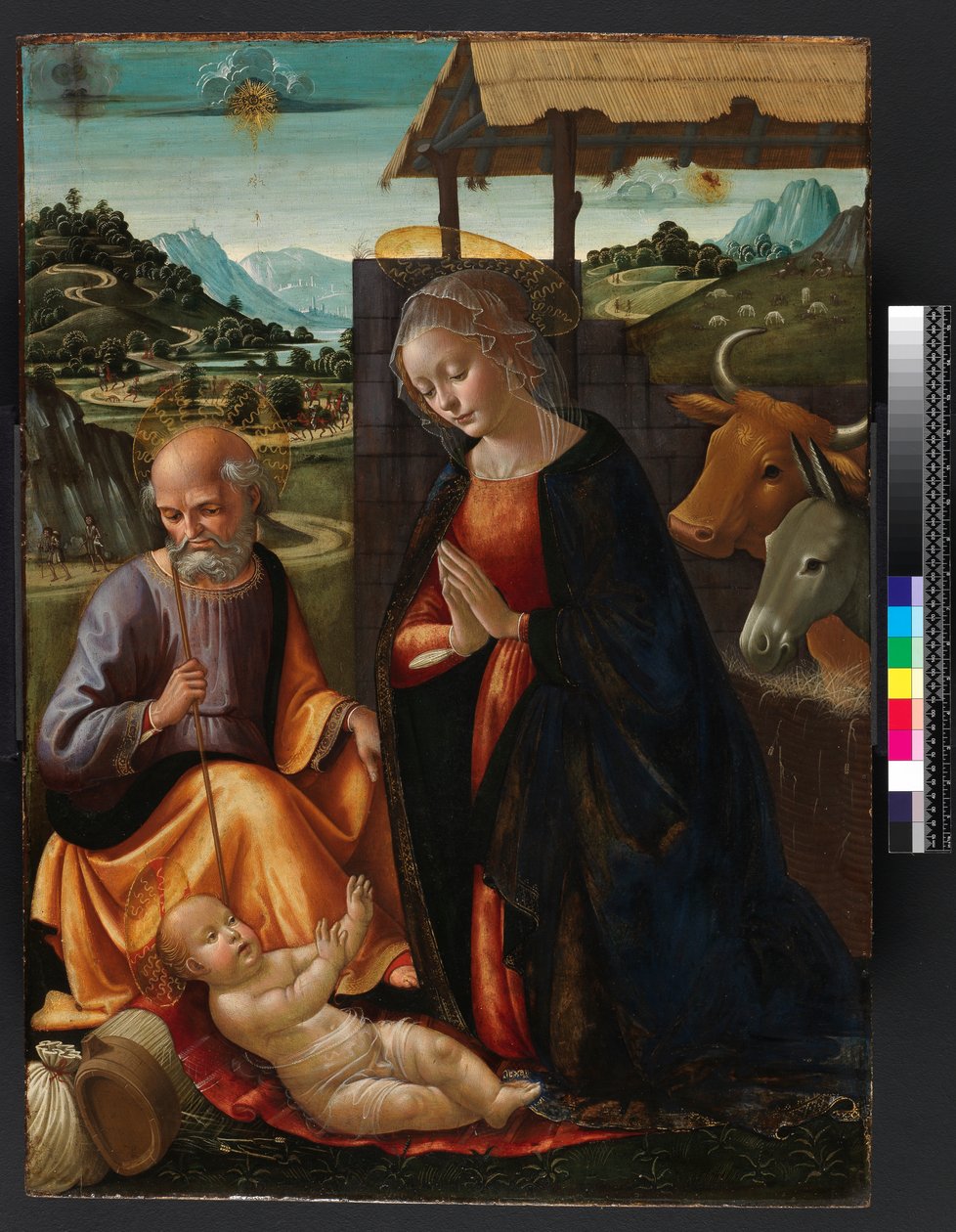 Fødselskirken (tempera og olie på panel) (efter rengøring) af Domenico Ghirlandaio
