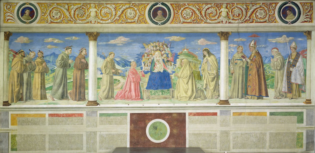Jomfruen omgivet af donorer og helgener, 1503 af Domenico Morone