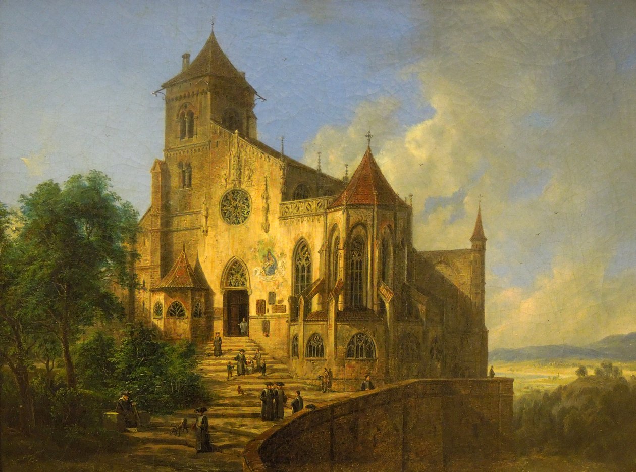 Landskab med en kirke af Domenico Quaglio the Younger