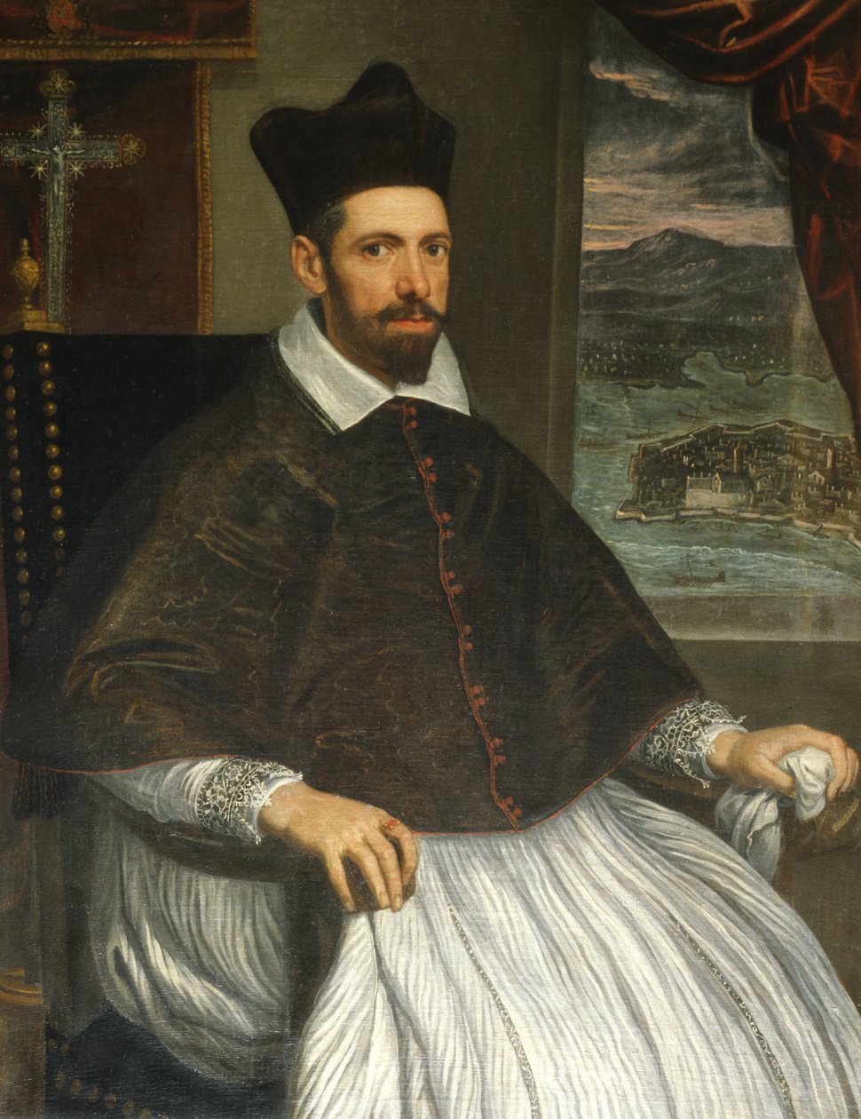 Portræt af Luca Stella, ærkebiskop af Zadar af Domenico Robusti Tintoretto
