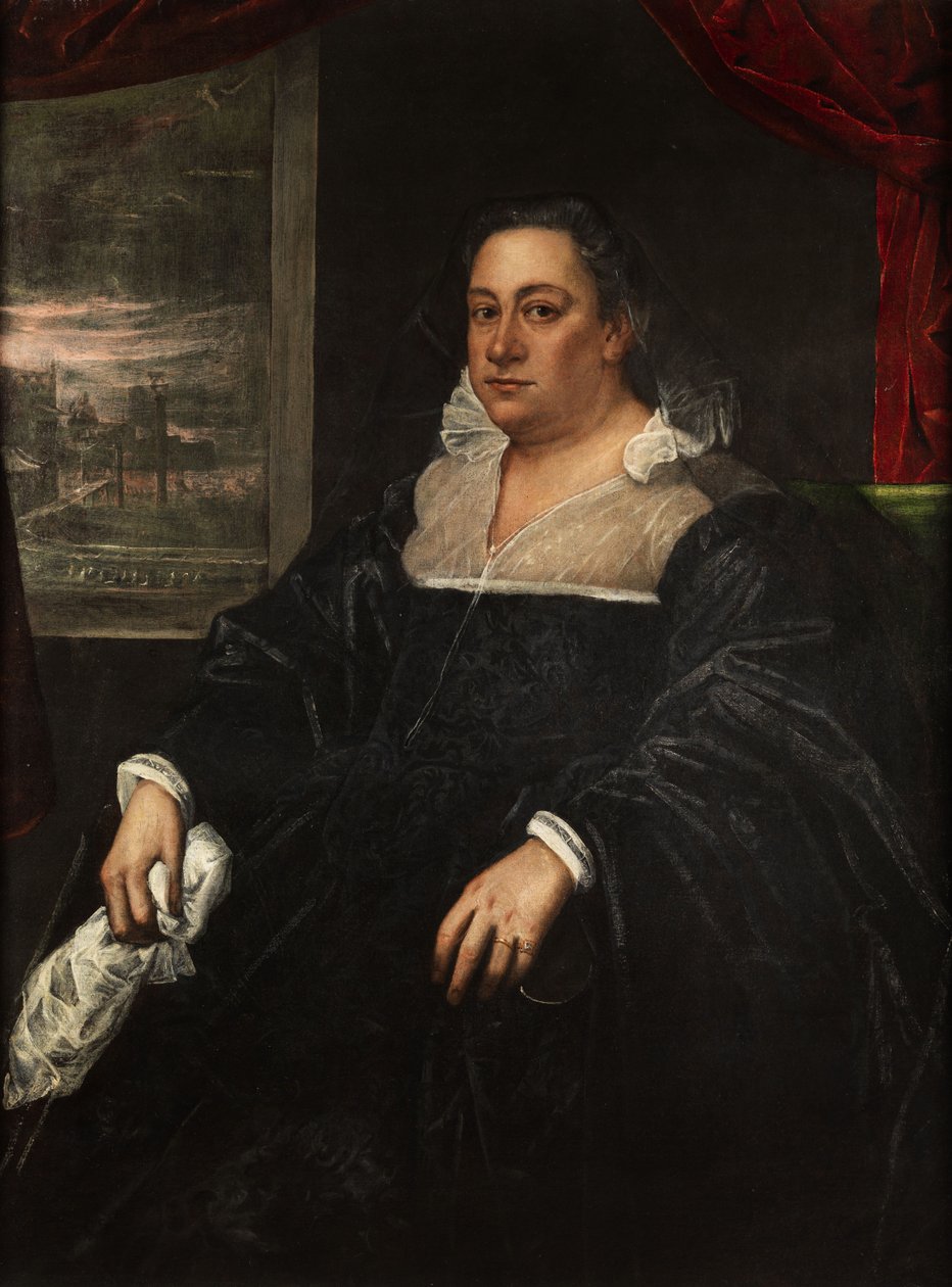 Portræt af en Dogaressa (kone til en venetiansk doge) af Domenico Robusti Tintoretto