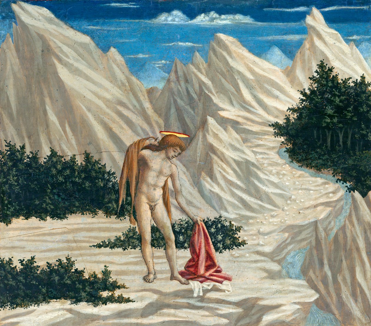 St. John in the Desert, ca. 1445-50 (tempera på panel) af Domenico Veneziano