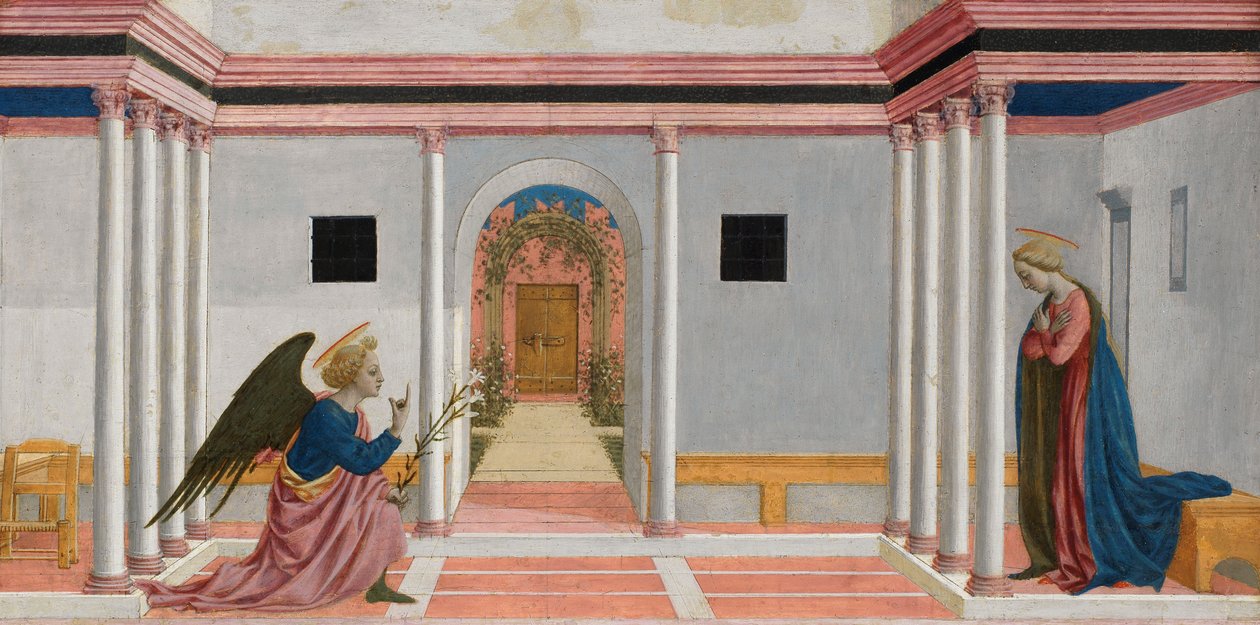 Bebudelsen, predella-panel fra St. Lucy-altertavlen, ca. 1442-48 (tempera på panel) af Domenico Veneziano