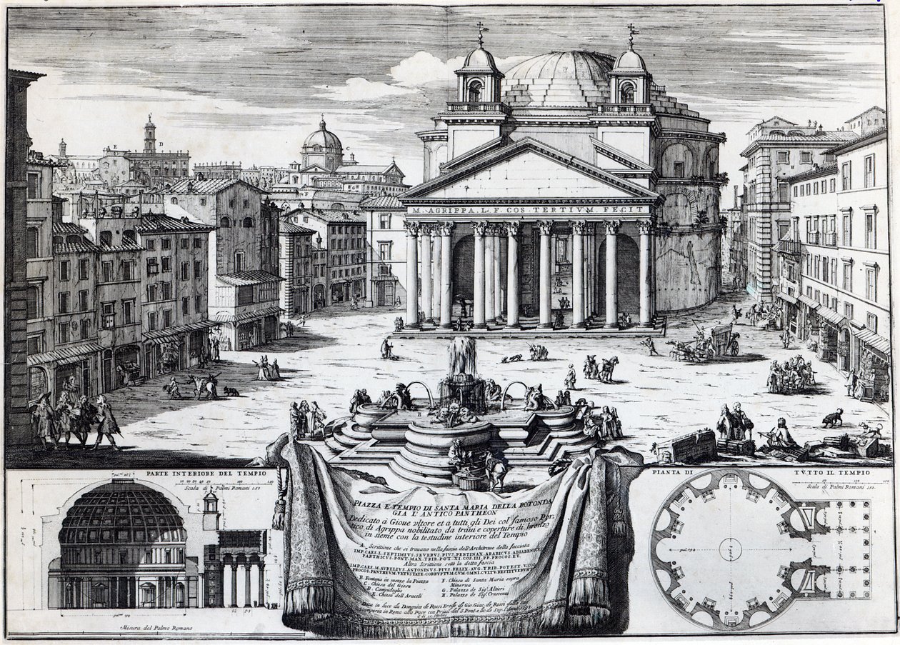 Piazza della Rotonda med udsigt over Pantheon af Domenico de