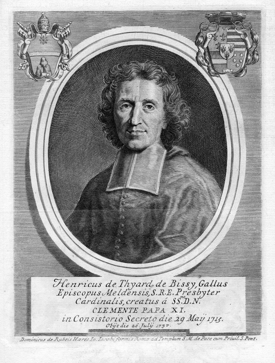 graveret portræt af Domenico de Rossi