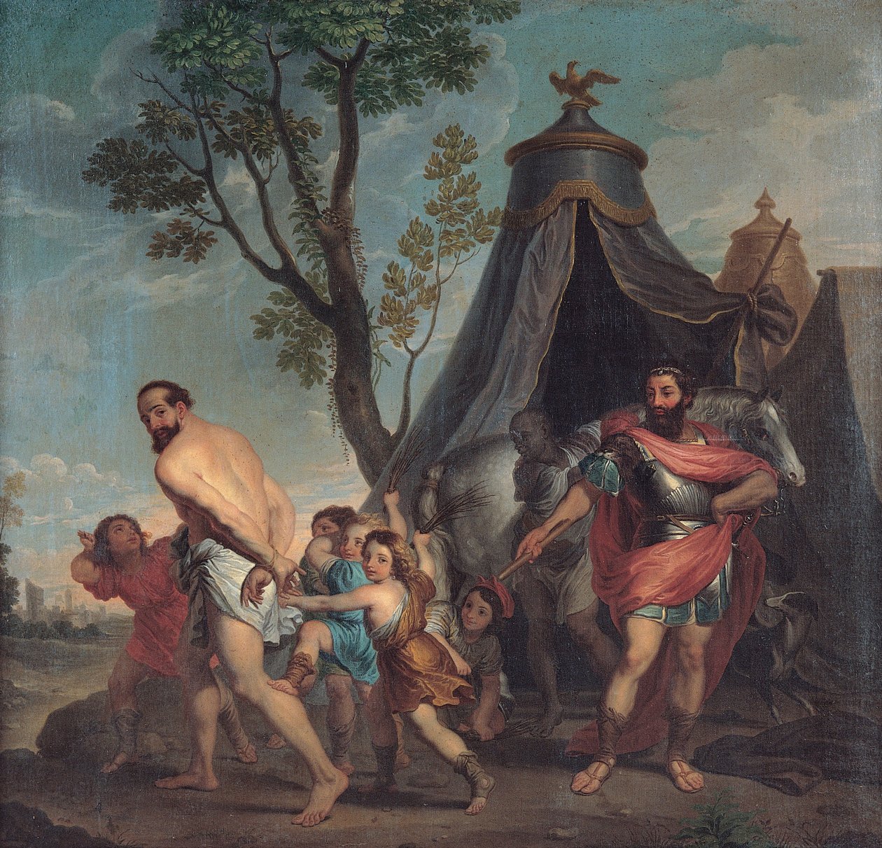 Camillus og skolemesteren i Falerii af Domenico Corvi
