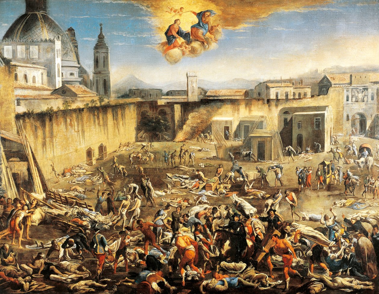 Markedspladsen (Largo Mercatello), pest i Napoli af Domenico Gargiulo