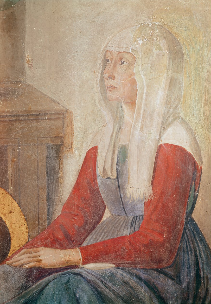 Detalje af en kvinde fra St. Finas død, 1482 af Domenico Ghirlandaio