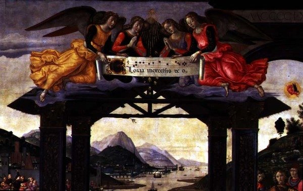 The Adoration of the Magi, 1488 (tempera på panel) (detalje af 120249) af Domenico Ghirlandaio