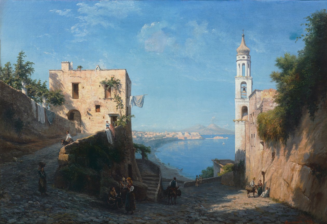 Udsigt over Posillipo fra kirken Saint Anna af Domenico Ammirato