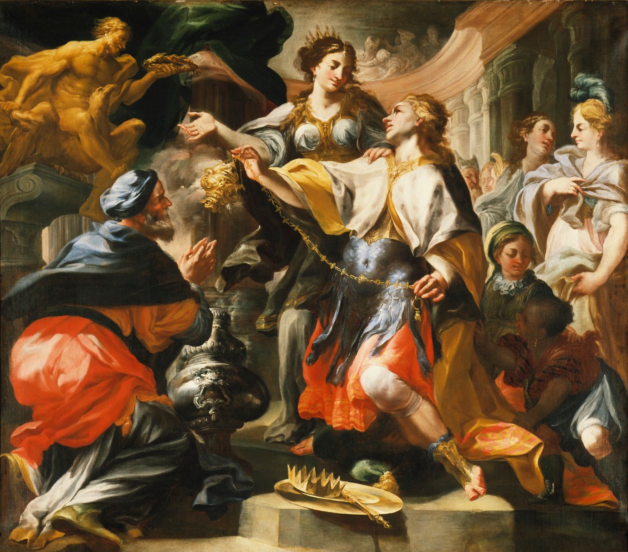 Salomon tilbeder en hedensk gud af Domenico Antonio Vaccaro